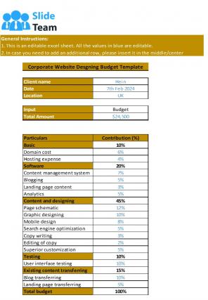 Corporate Budget Template Excel Spreadsheet Worksheet Xlcsv XL Bundle V Colorful Downloadable