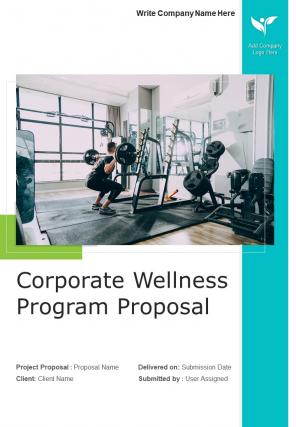 Corporate wellness program proposal example document report doc pdf ppt