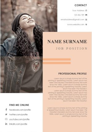 Creative visual resume powerpoint infographic template