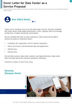 Data center as a service proposal example document report doc pdf ppt