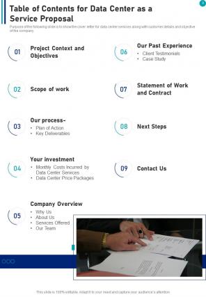 Data center as a service proposal example document report doc pdf ppt