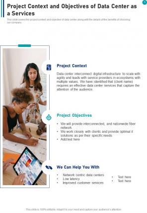 Data center as a service proposal example document report doc pdf ppt