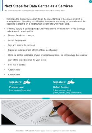 Data center as a service proposal example document report doc pdf ppt