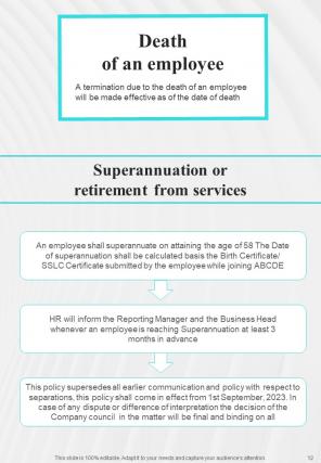 Employee Departure Policy A4 Manual HB V Analytical Template