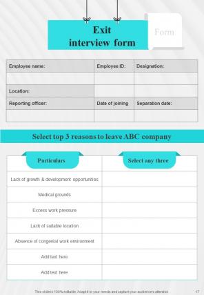 Employee Departure Policy A4 Manual HB V Captivating Template