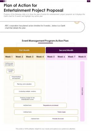 Entertainment project proposal example document report doc pdf ppt