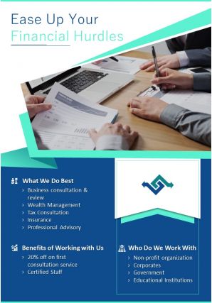 Financial consulting and advising two page brochure template