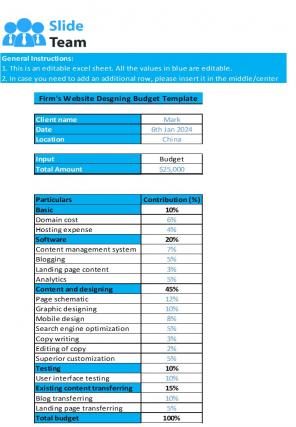 Firms Budget Template Excel Spreadsheet Worksheet Xlcsv XL Bundle V Content Ready Researched