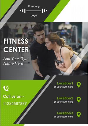 Fitness training program two page brochure template