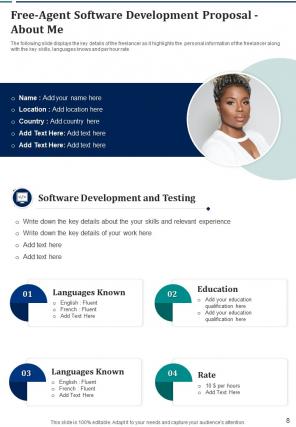 Free agent software development proposal example document report doc pdf ppt