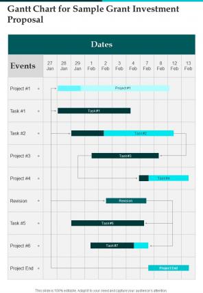 Gantt Chart For Sample Grant Investment Proposal One Pager Sample Example Document