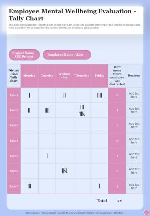 Health And Fitness Playbook Employee Mental Wellbeing One Pager Sample Example Document