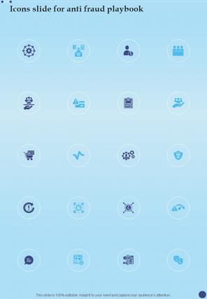 Icons Slide For Anti Fraud Playbook One Pager Sample Example Document