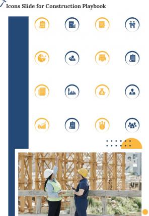 Icons Slide For Construction Playbook One Pager Sample Example Document
