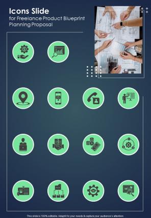 Icons Slide For Freelance Product Blueprint Planning Proposal One Pager Sample Example Document