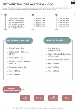 Influencer Reel And Video Action Plan Playbook Report Sample Example Document