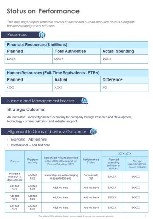 Internal Departments Annual Report Pdf Doc Ppt Document Report Template