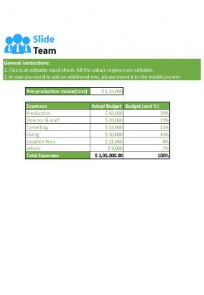 Low Budget Movie Excel Spreadsheet Worksheet Xlcsv XL Bundle V Idea Slides