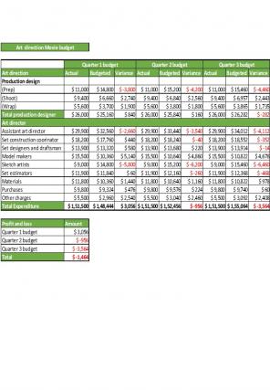 Low Budget Movie Excel Spreadsheet Worksheet Xlcsv XL Bundle V Designed Slides