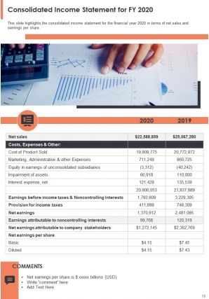 Manufacturing company annual report pdf doc ppt document report template