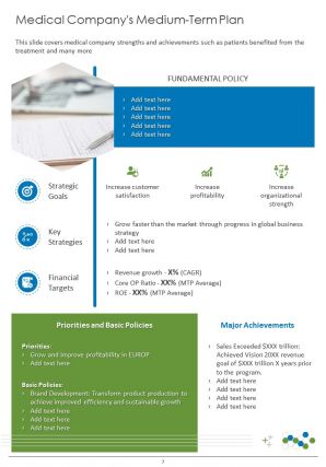 Medical company annual report pdf doc ppt document report template