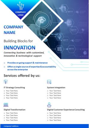 One page it consulting brochure template