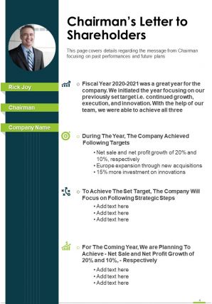 Annual report for the firm with profitable growth pdf doc ppt document report template