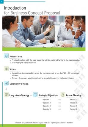 One pager business concept proposal template