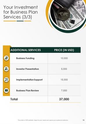 One pager business plan proposal template