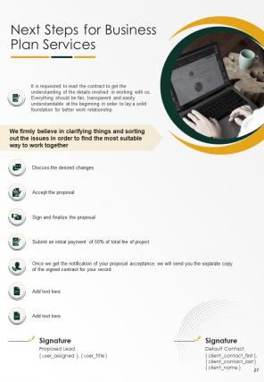 One pager business plan proposal template