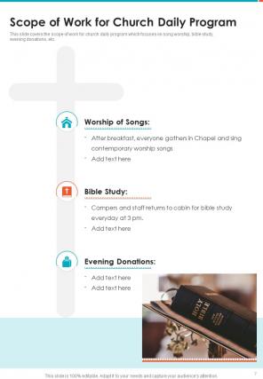 One pager church event proposal template