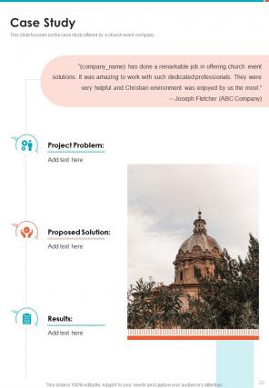 One pager church event proposal template