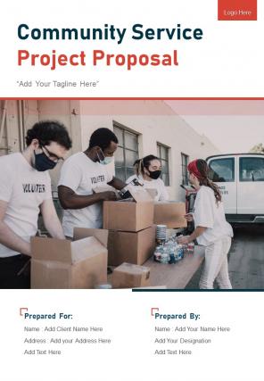 One pager community service project proposal template