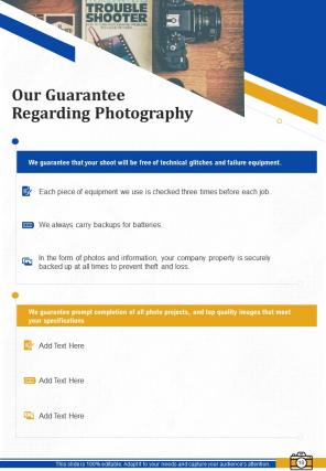 One pager corporate photography proposal template