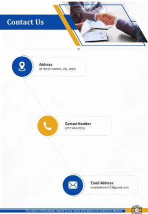 One pager corporate photography proposal template