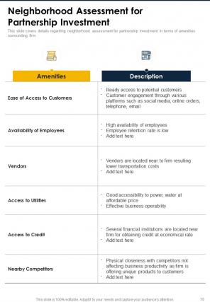 One pager partnership investment proposal template