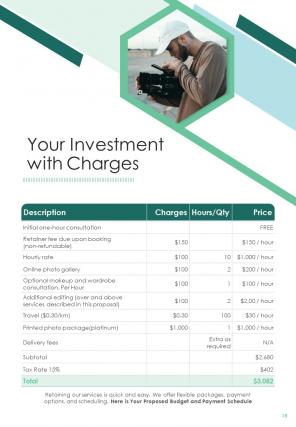 One pager photography project proposal template