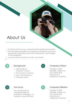 One pager photography project proposal template