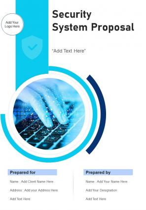 One pager security system proposal template