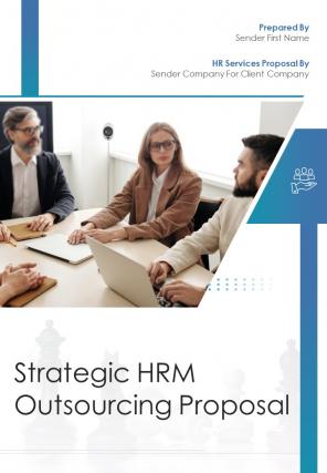 One pager strategic hrm outsourcing proposal template