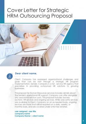 One pager strategic hrm outsourcing proposal template