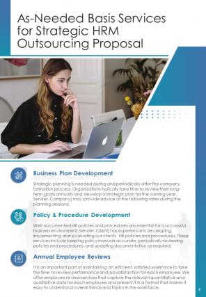 One pager strategic hrm outsourcing proposal template