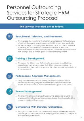 One pager strategic hrm outsourcing proposal template