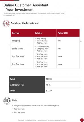 Online customer assistant proposal example document report doc pdf ppt