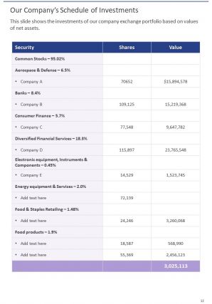 Portfolio annual report pdf doc ppt document report template