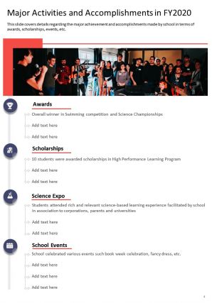 Private school annual report samples pdf doc ppt document report template