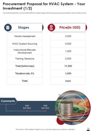 Procurement for hvac system proposal example document report doc pdf ppt
