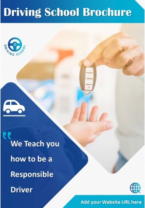 Professional driving school four page brochure design template