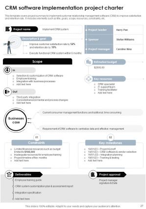 Project Charter Powerpoint Presentation Slides PM CD Graphical