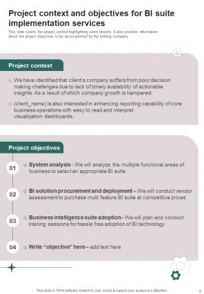 Proposal For BI Suite Implementation Report Sample Example Document Captivating Good